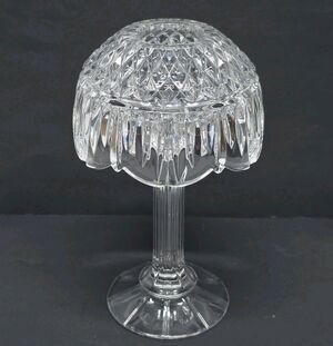 GODINGER Shannon 24% Lead Crystal 2 pc Clear Votive FAIRY LAMP 8 1/4